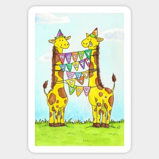 Giraffe Happy Birthday to You Sticker